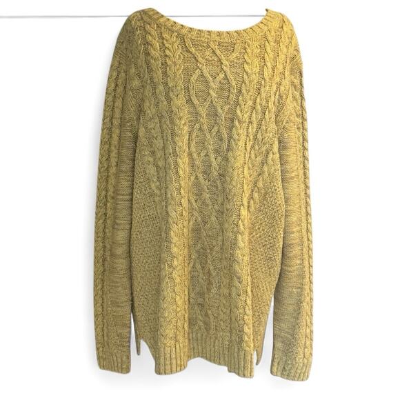 2 Dressbarn Sweater XL/1X Olive Mustard Earthy Ombre‎ Goblincore Forest Cable - Picture 1 of 16